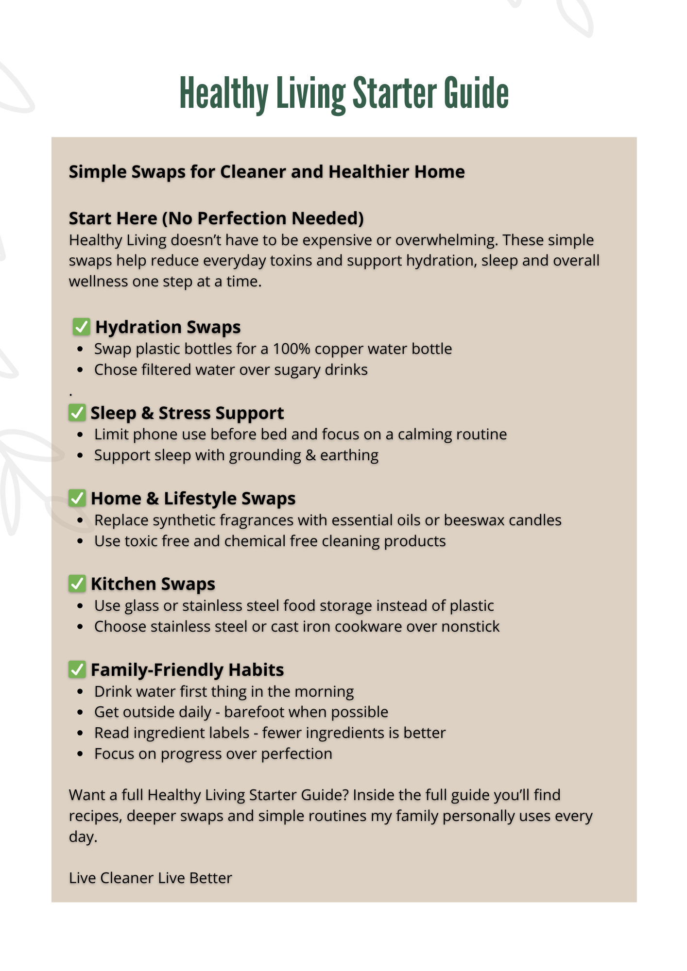 Healthy Living Starter Guide